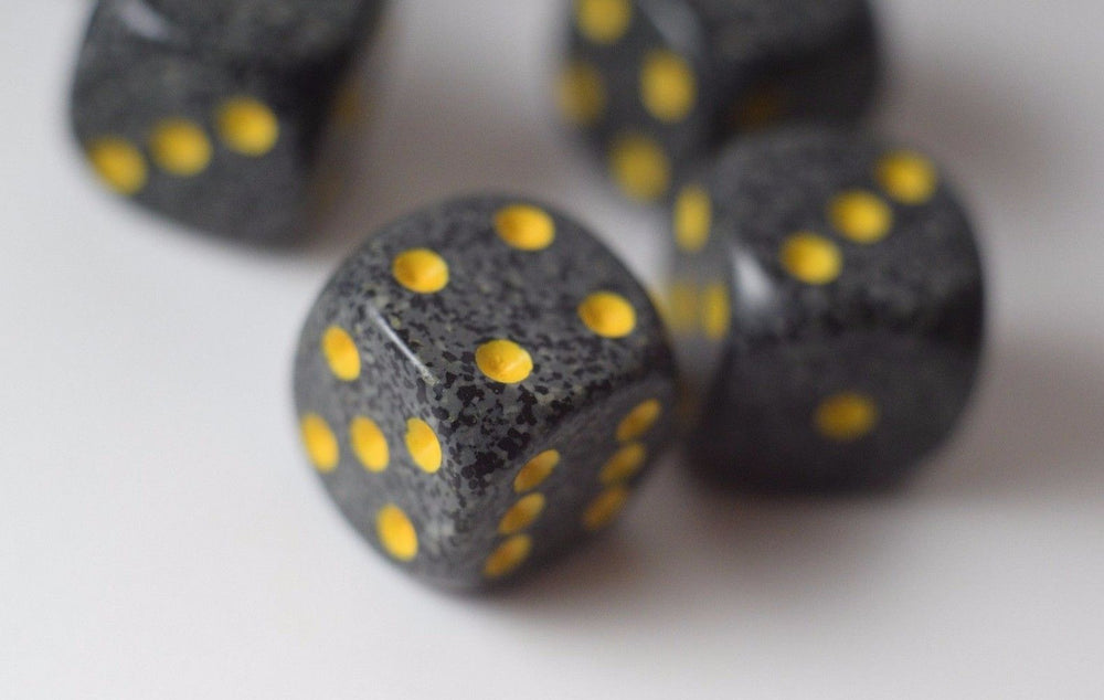 Urban Camo Speckled 16mm D6 Pipped | Sold Per Die (Black/Grey/Yellow) (Online Only)