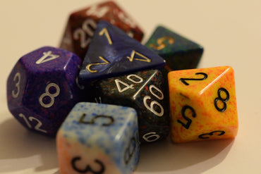 Random set of 7 Gaming Dice Chessex d4, d6, d8,d10, d12, d20 Rare Dungeons&Drago (Online Only)