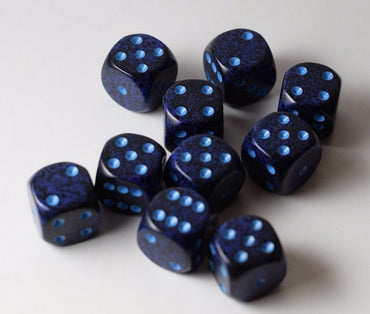 Speckled 16mm D6 RPG Chessex Dice Cobalt | Blue and Black (Sold per die) (Online Only)