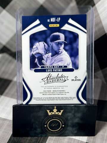 Luis Patino 2022 Absolute Marks of Fame Spectrum Blue Auto /75 #MOF-LP TB Rays (ONLINE ORDER ONLY)