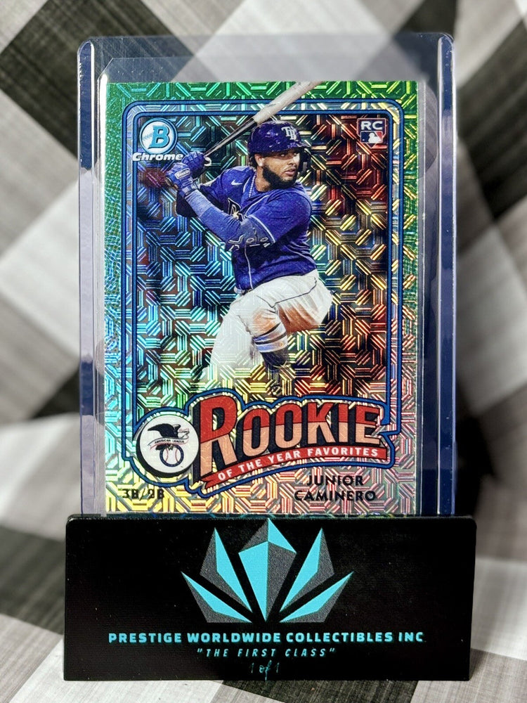 Junior Caminero 2024 Bowman Chrome Mojo Rookie Of The Year Favorites #ROY-8 Rays (ONLINE ORDER ONLY)