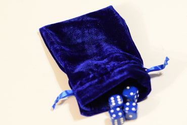 Blue Large Soft Velvet 4" x 6" Gift Bag Cards RPG Game Dice Bag Counter Pouch (Online Only)