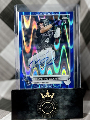Colton Welker 2022 Topps Chrome Rookie Blue Ray Wave Refractor Auto /150 #RA-CWE (ONLINE ORDER ONLY)
