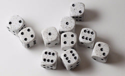 Arctic Camo Speckled 16mm D6 RPG Chessex | Sold Per Piece (White/Black) (Online Only)