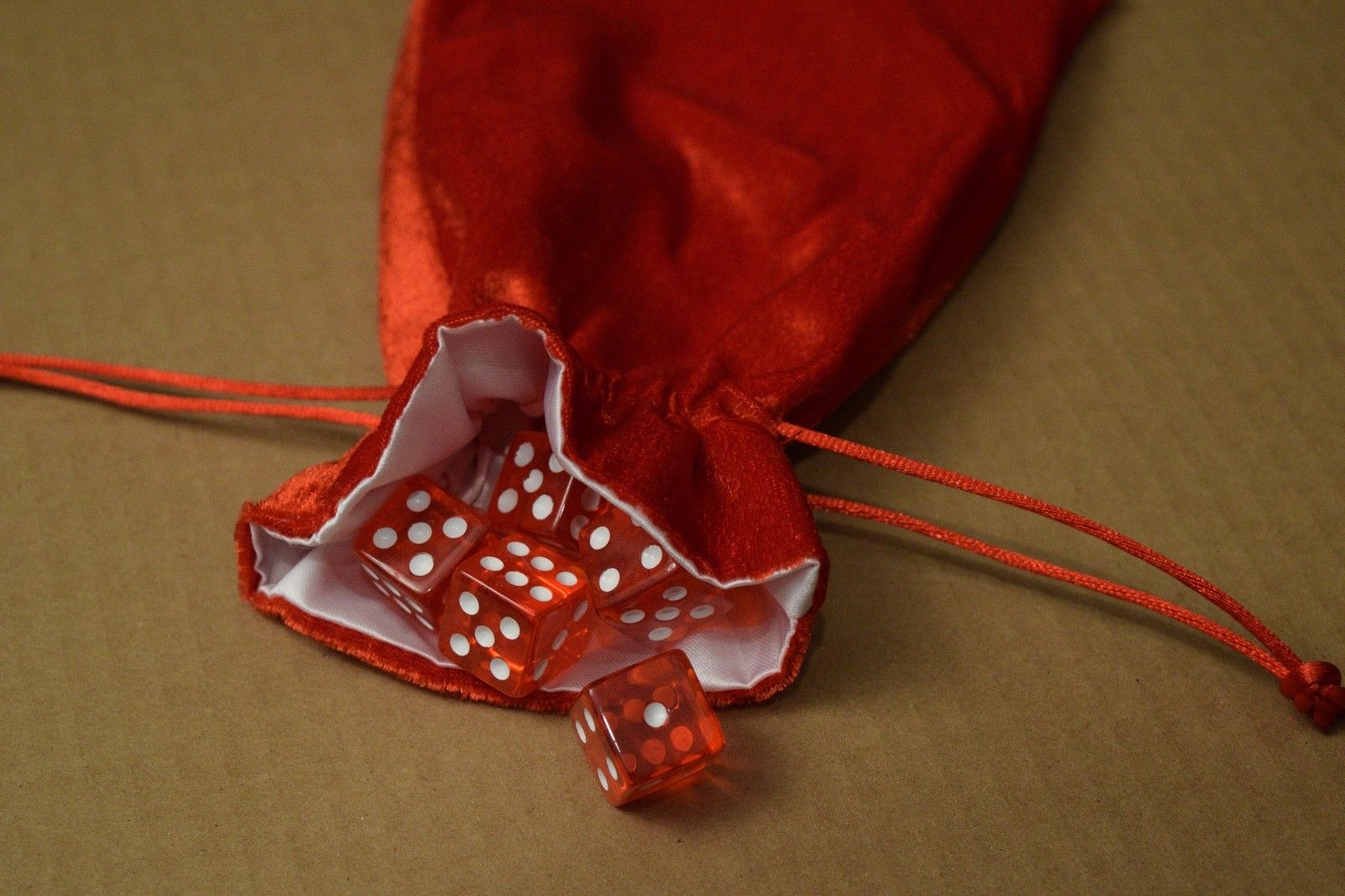 NEW Large Red Velvet RPG Game Dice Bag w/ White Satin Lining Counter Pouch Gift (Online Only)
