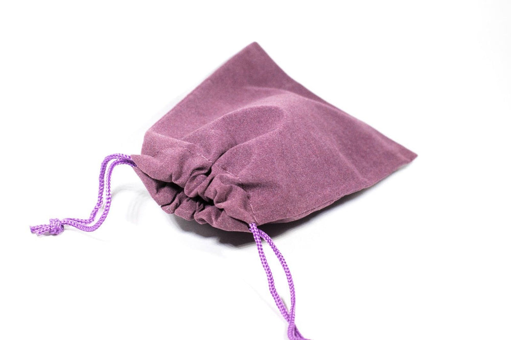 Purple Velour Gift Dice Bag 4" x 5" Dice Bag w/ Grey Velvet Lining Counter Pouch (Online Only)