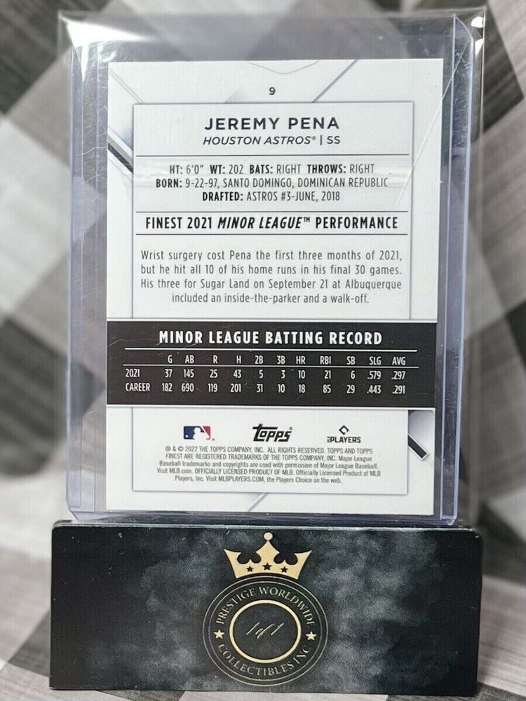 Jeremy Pena 2022 Topps Finest Silver Chrome Rookie Base #9 Houston Astros RC (ONLINE ORDER ONLY)