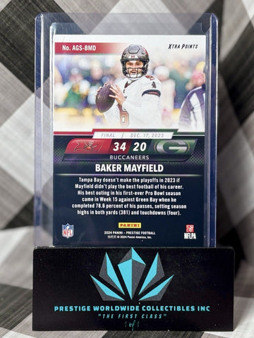 Baker Mayfield 2024 Prestige Any Given Sunday Red Xtra Points /399 #AGS-BMD Bucs (ONLINE ORDER ONLY)