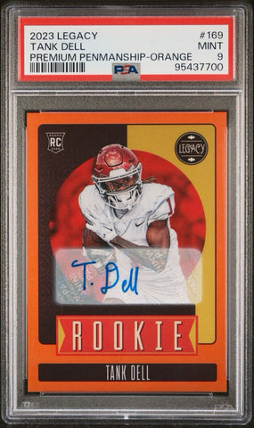 Tank Dell 2023 Legacy Penmanship Orange Rookie Auto /149 PSA 9 #169 Texans RC (ONLINE ORDER ONLY)