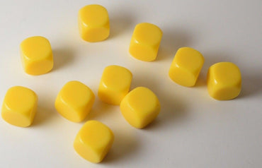 (Sold by Piece) Blank Yellow Dice / Counting Cubes 16mm D6 Square RPG Gaming Dice DIY (Online Only)
