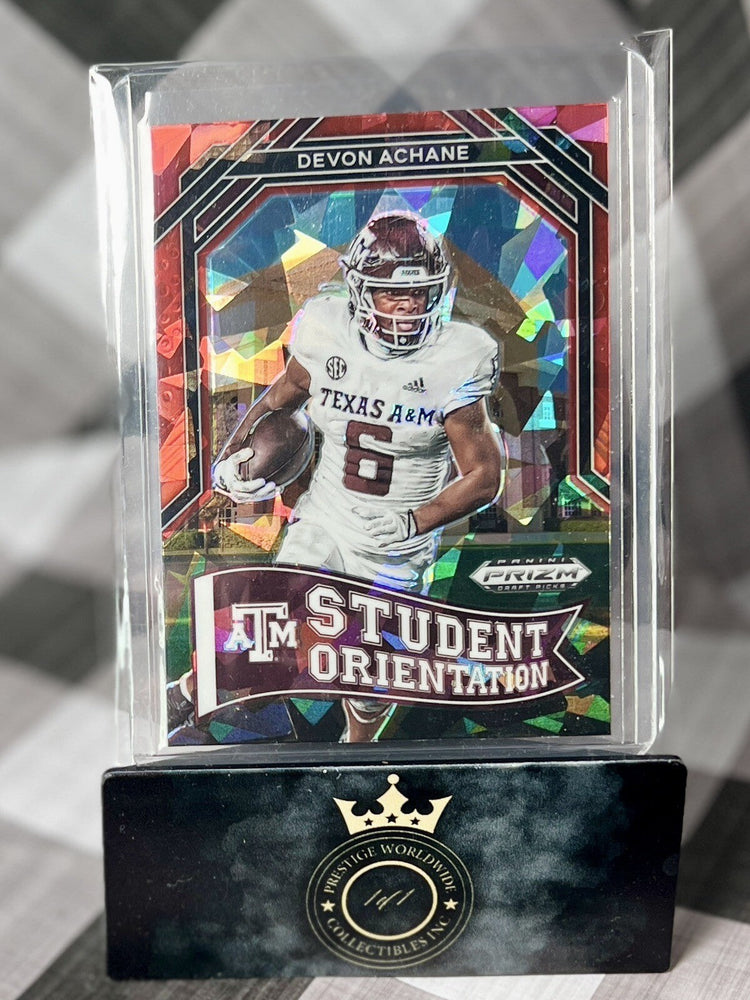 Devon Achane 2023 Prizm Draft Picks Red Ice Student Orientation Rookie #SO13 MIA (ONLINE ORDER ONLY)