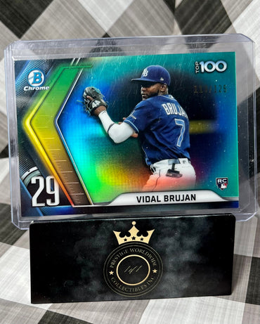 Vidal Brujan 2022 Bowman Chrome Aqua Refractor Top 100 - 29 /125 #BTP-29 TB Rays (ONLINE ORDER ONLY)