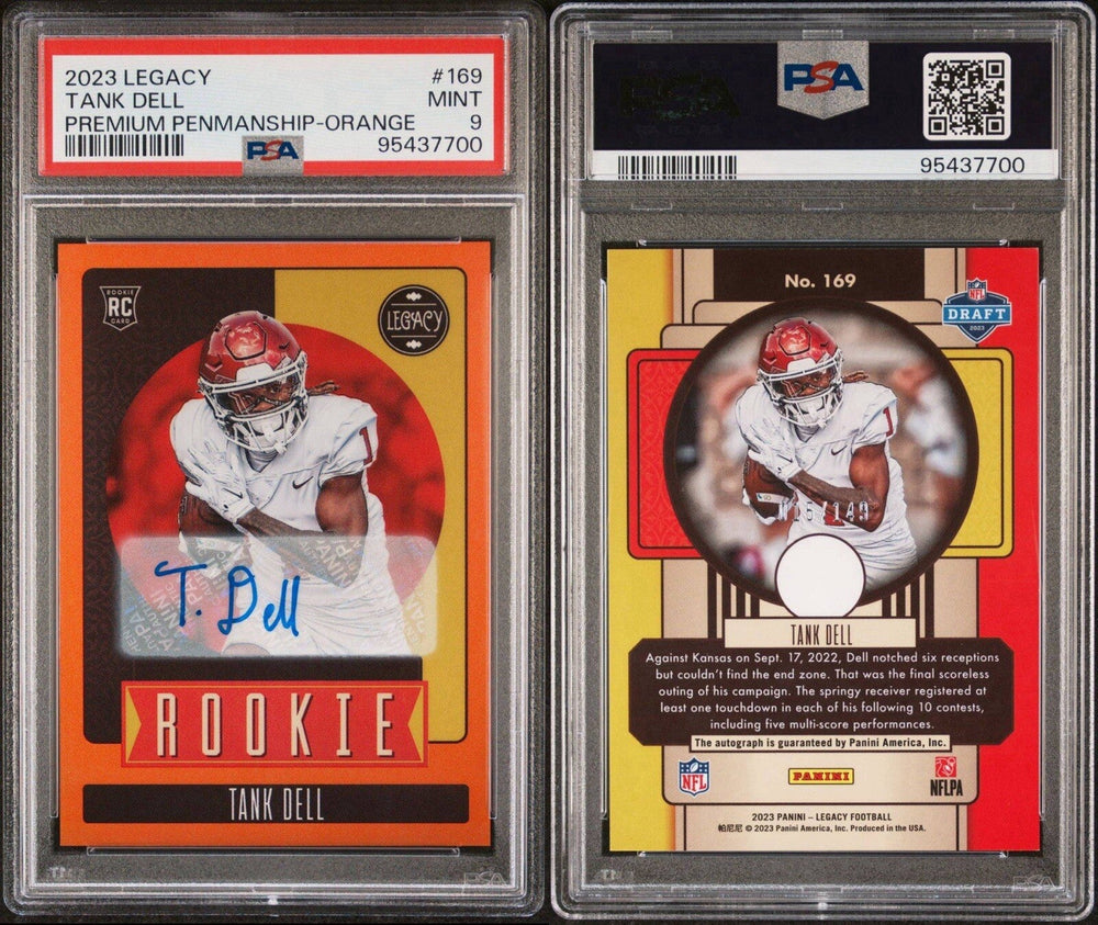 Tank Dell 2023 Legacy Penmanship Orange Rookie Auto /149 PSA 9 #169 Texans RC (ONLINE ORDER ONLY)