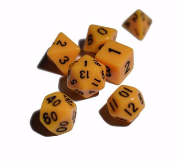 Yellow Opaque 7 Die Set Polyhedral Dice by BrycesDice RPG Magic D&D Unique (Online Only)