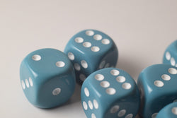 Rare Unreleased 16mm Cyan Blue Dice Set (10) Chessex with White Pips Limited (Online Only)