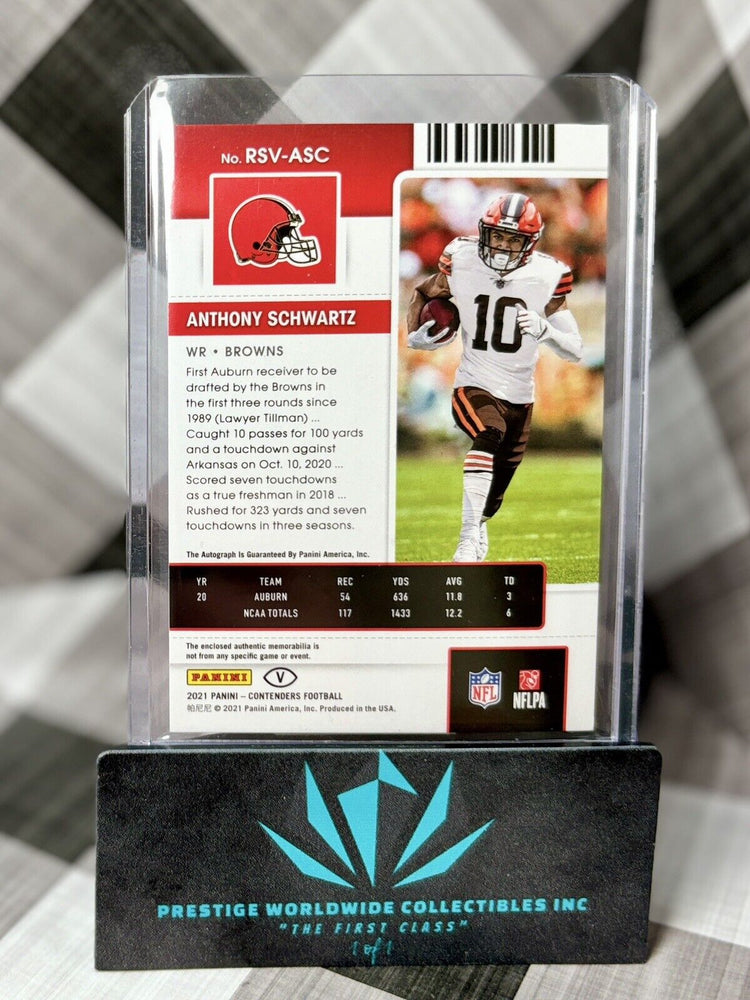 Anthony Schwartz 2021 Contenders Variation Rookie Ticket Patch Auto #RSV-ASC CLE (ONLINE ORDER ONLY)