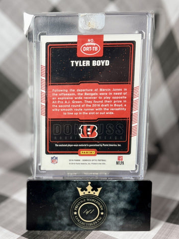 Tyler Boyd 2016 Panini Donruss Optic Rookie Pink Patch Relic #DRT-TB Bengals RC (ONLINE ORDER ONLY)