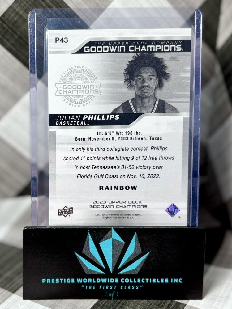 Julian Phillips 2023 Upper Deck Goodwin Champions Rainbow #P43 Chicago Bulls RC (ONLINE ORDER ONLY)