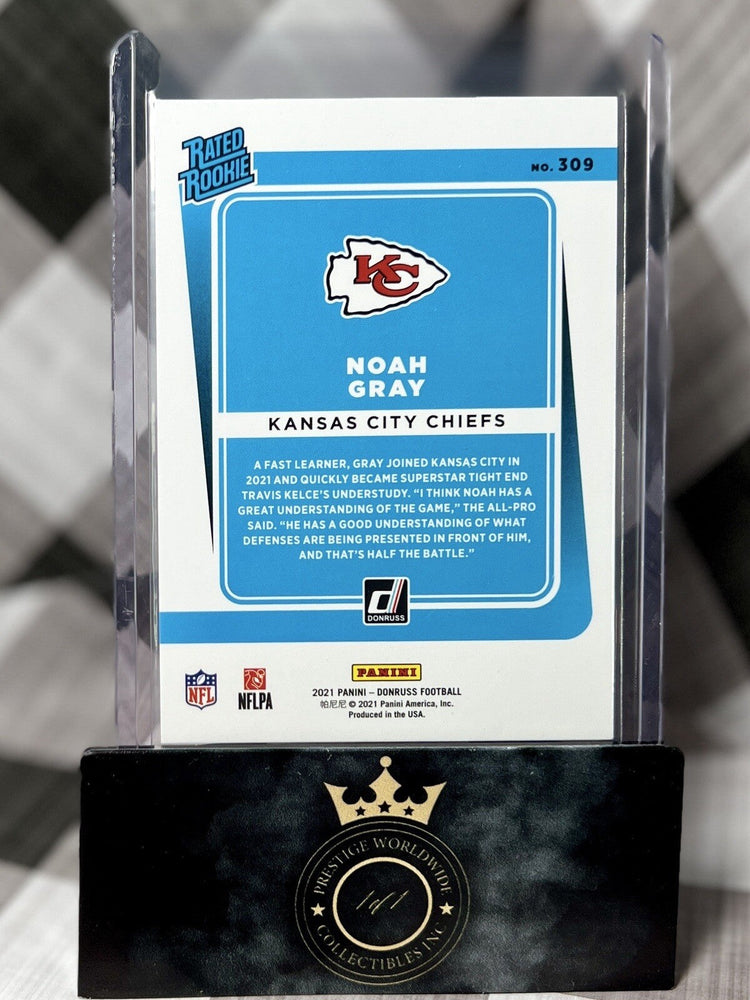 Noah Gray 2021 Donruss Purple Foil Rated Rookie /500 #309 Kansas City Chiefs RC (ONLINE ORDER ONLY)