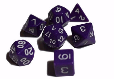 Purple Opaque 7 Die Set Polyhedral Dice by BrycesDice RPG Magic D&D Unique (Online Only)