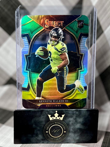 Kenneth Walker III 2022 Select Concourse Green & Yellow Die Cut Rookie #2 (ONLINE ORDER ONLY)