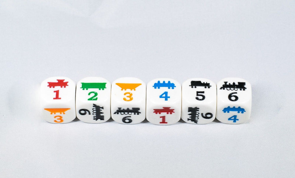 18mm Train Dice Colorful Learning Children Easy to Read Novelty Yahtzee School (Online Only)