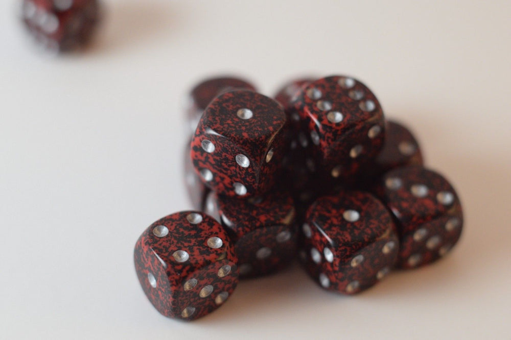 Silver Volcano Speckled 12mm D6 Pipped (Online Only)