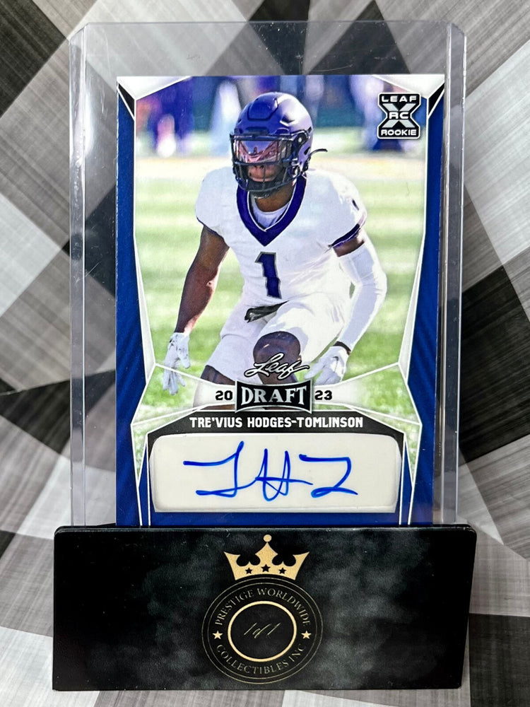 Tre'vius Hodges-Tomlinson 2023 Leaf Draft Blue Rookie Auto #BA-THT (ONLINE ORDER ONLY)