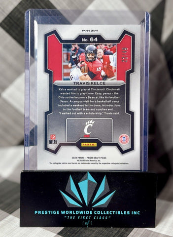 Travis Kelce 2024 Panini Prizm Draft Picks Red Flash Prizm /49 #64 KC Chiefs (ONLINE ORDER ONLY)