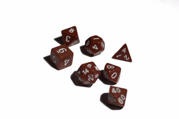 Brown Opaque 7 Die Set Polyhedral Dice by BrycesDice RPG Magic D&D Unique (Online Only)