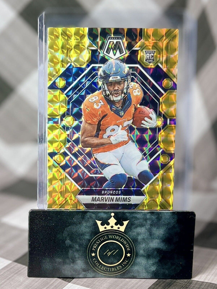 Marvin Mims 2023 Panini Mosaic Yellow Reactive Rookie #346 Denver Broncos RC (ONLINE ORDER ONLY)