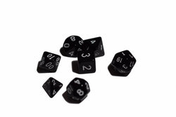 Black Opaque 7 Die Set Polyhedral Dice by BrycesDice RPG Magic D&D Unique (Online Only)