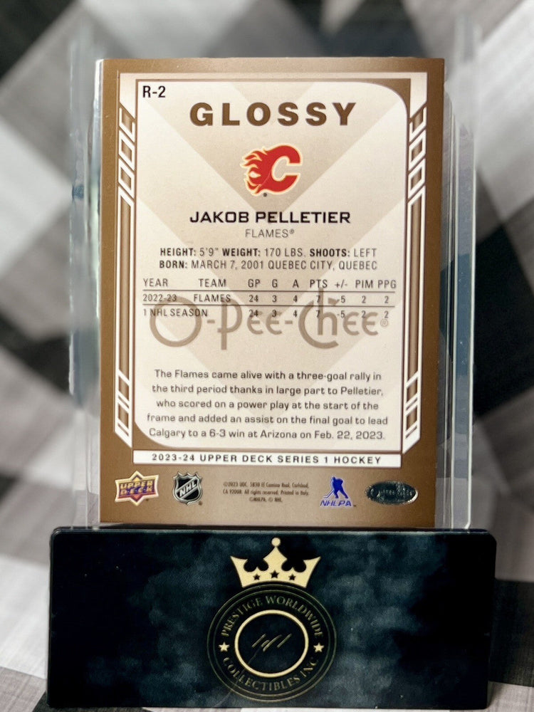 Jakob Pelletier 2023-24 Upper Deck Series One OPC Glossy #R-2 Calgary Flames (ONLINE ORDER ONLY)
