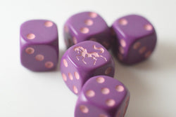 NEW Purple Dice with Pink Unicorns Dice 6 Sided Bunco RPG D6 16mm Roll (Online Only)