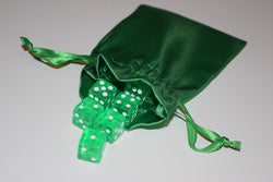 Large Green Satin Gift Bag Game Dice Bag  Counter Pouch 4" x 6" New Soft Gifts (Online Only)