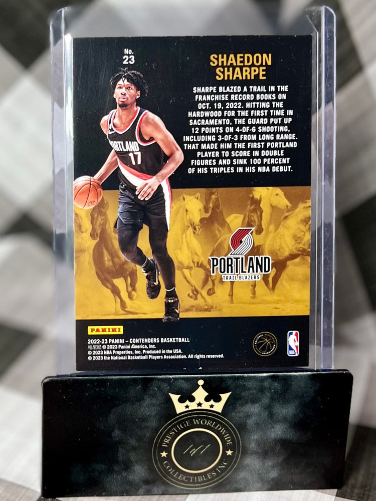 Shaedon Sharpe 2022-23 Contenders Rookie Stallions #23 (ONLINE ORDER ONLY)
