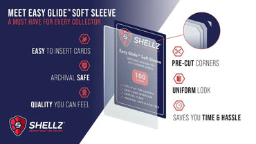 100pk CardShellz Premium Easy Glide Soft Sleeves w/ Pre-Cut Corners - Acid Free! (ONLINE ORDER ONLY)