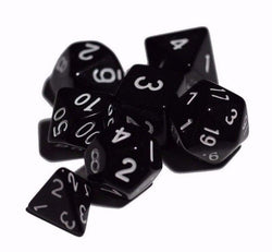 Black Opaque 7 Die Set Polyhedral Dice by BrycesDice RPG Magic D&D Unique (Online Only)