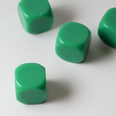 (Sold by Piece) Blank Green Dice / Counting Cubes 16mm D6 Square RPG Gaming Dice DIY (Online Only)