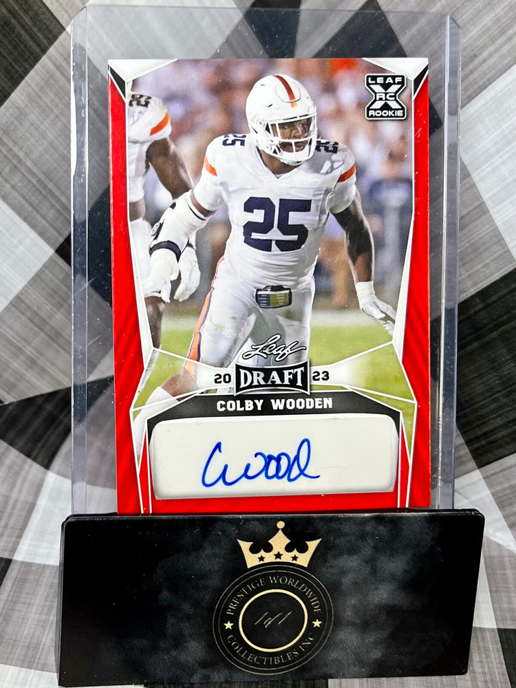 Colby Wooden 2023 Leaf Draft Red Rookie Auto #BA-CW1 (ONLINE ORDER ONLY)