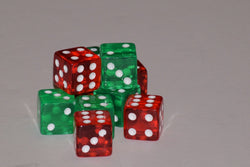 Christmas Dice Set 5 Green 5 Red Festive Unique Rare Set Casino Yahtzee Games (Online Only)
