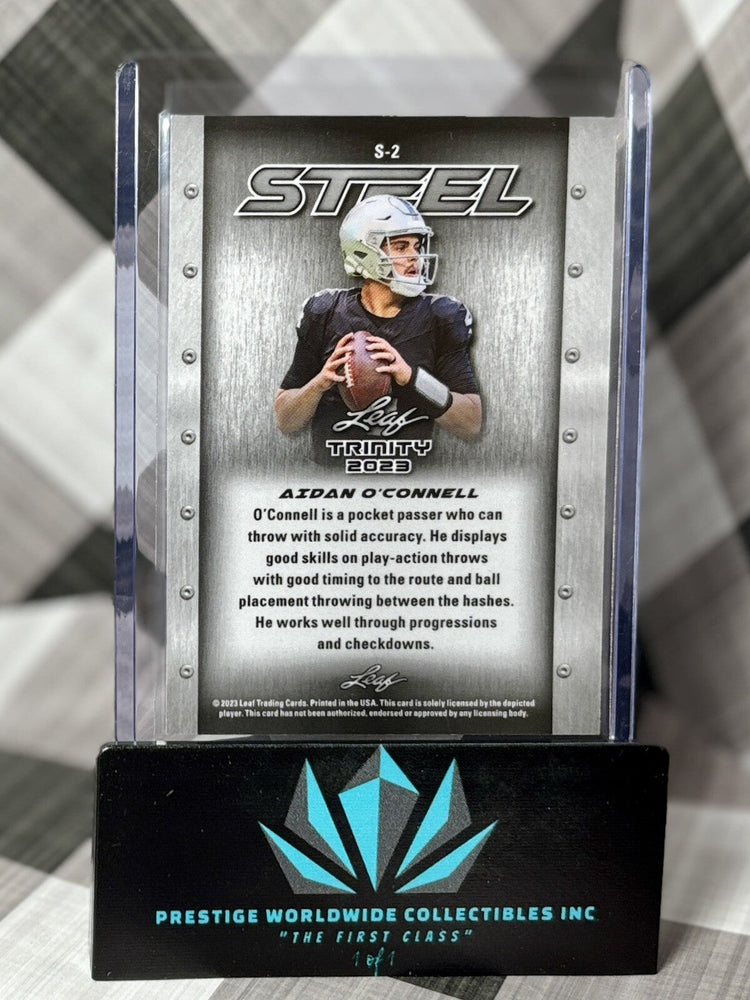 Aidan O'Connell 2023 Leaf Trinity Steel Stars and Dots Rookie #S-2 LV Raiders RC (ONLINE ORDER ONLY)