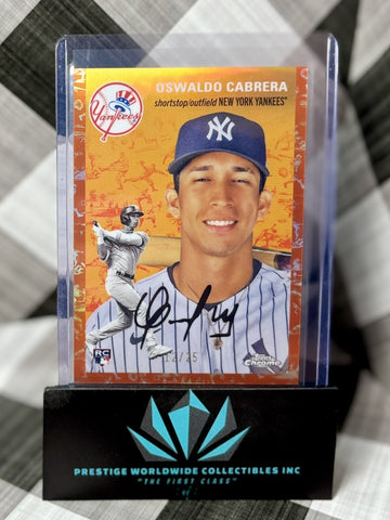 Oswaldo Cabrera 2023 Topps Chrome Platinum Orange Toile Rookie /25 #81 NYY RC (ONLINE ORDER ONLY)