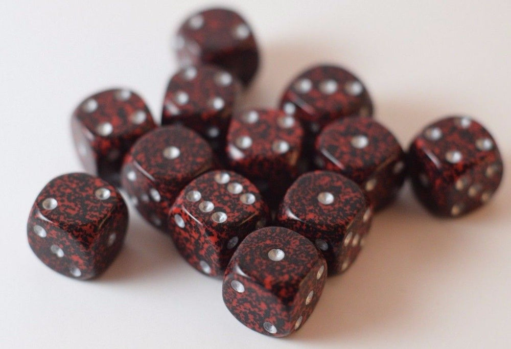 Silver Volcano Speckled 12mm D6 Pipped (Online Only)