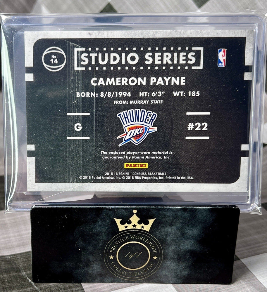 Cameron Payne 2015-16 Donruss Studio Series Rookie Jerseys Patch #14 OKC Suns RC (ONLINE ORDER ONLY)