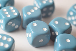 Rare Unreleased 16mm Cyan Blue Dice Set (10) Chessex with White Pips Limited (Online Only)