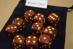 Mercury Speckled 16mm D6 Pipped | Sold Per Die (Red/Black/Yellow) (Online Only)