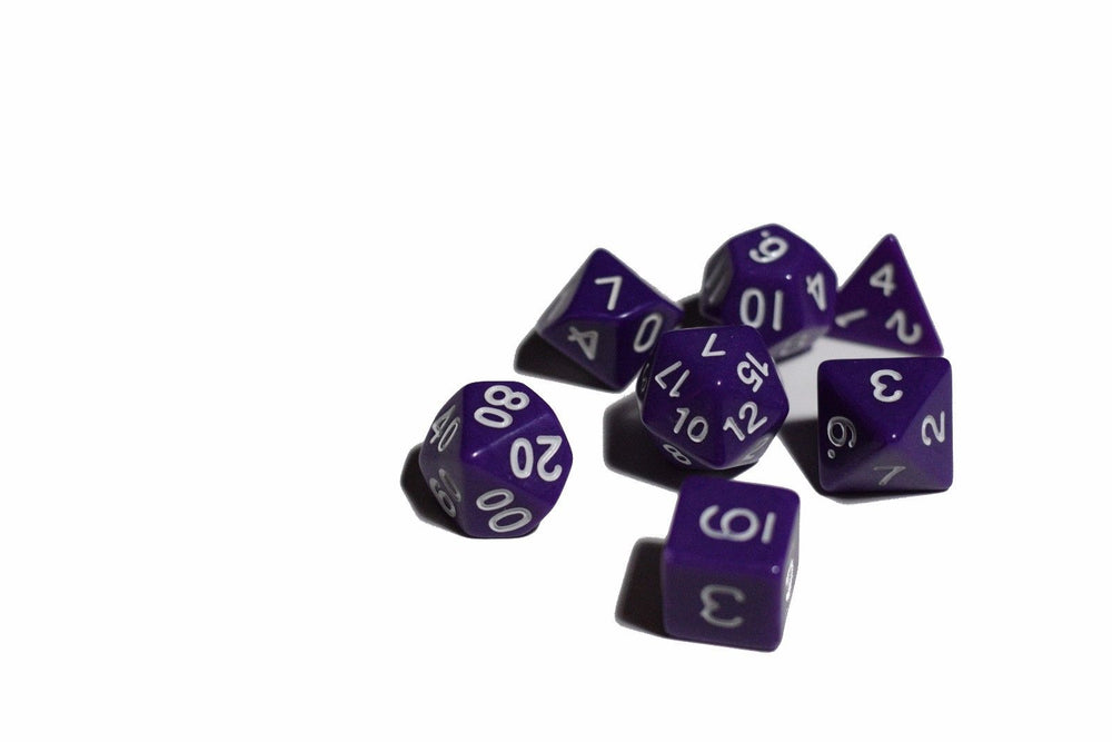 Purple Opaque 7 Die Set Polyhedral Dice by BrycesDice RPG Magic D&D Unique (Online Only)