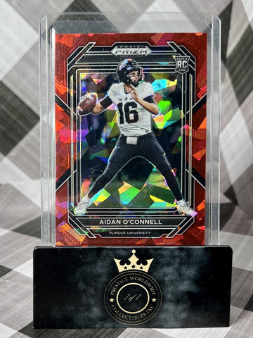 Aidan O’Connell 2023 Prizm Draft Picks Red Cracked Ice Rookie #108 LV Raiders RC (ONLINE ORDER ONLY)