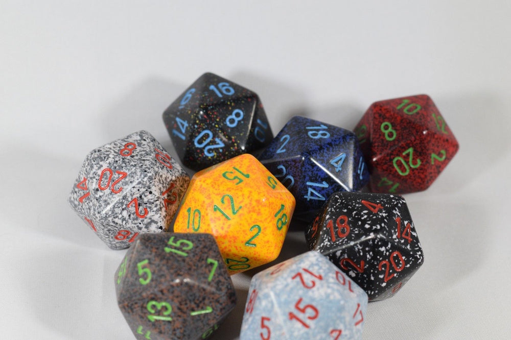 24x Speckled 34mm Chessex D20 Dice Complete Set with Case Large Size Collection (Online Only)